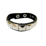 Chrome Silver Black Spiked Spiky Cuffs Wristbands Goth Emo Studded