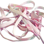Tie Dye Shoe Laces Dyed Cotton Candy Pastel Ombre Flat Shoelaces 140cm