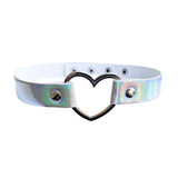 Two Tone Colour Heart Pendant O Ring Choker Emo Goth Collar
