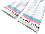 Trans Pride Flag 'You Are Valid' Hidden Message Affirmation Socks Transgender