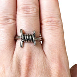 Barbwire Ring Premium Silver Emo Gothic Barbed Ring