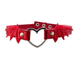 Bat Wing 3D Embossed Bats Heart Goth Choker Emo Collar Gothic Necklace
