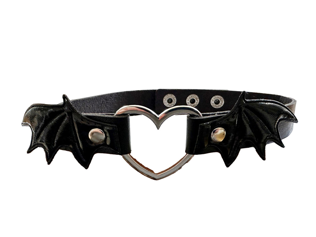 Bat Wing 3D Embossed Bats Heart Goth Choker Emo Collar Gothic Necklace –  Vicious Malicious