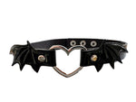 Bat Wing 3D Embossed Bats Heart Goth Choker Emo Collar Gothic Necklace