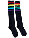 Knee High Rainbow Stripe Socks LGBTQ Gay Pride Flag Lesbian Bi Trans
