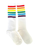 Knee High Rainbow Stripe Socks LGBTQ Gay Pride Flag Lesbian Bi Trans