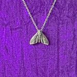 Premium Deaths Head Moth Pendant Death Silver Goth Necklace