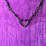 Black Barbwire Heart Pendant Chain Industrial Necklace Emo Goth Grunge