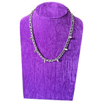 Spiked Studded Silver Curb Link Industrial Padlock Chain Necklace Emo Punk