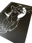 Black Hissing Witches Cat A5 Lined Spiral Notebook
