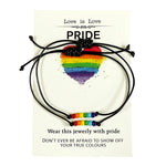 Love is Love LGBTQ Pride Bracelet Set Pair Friendship Trans Gay Bisexual