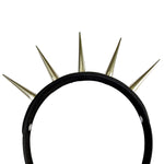 Spiked Studded Long Spike Chrome Stud Black Alice Hair Band Punk
