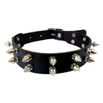 Black and Chrome Metal Spiked Studded Choker Collar Goth Necklaces Rivets