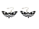 Deaths Head Hawk Moth Occult Acrylic Emo Goth Earrings
