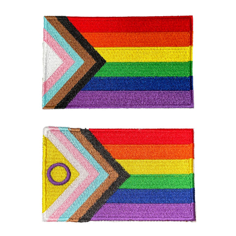 Progress Pride Flag Iron On Patch LGBT+ Gay Lesbian Trans Bi Intersex