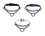 Black Heart Chain Gothic Choker Collar Necklace