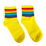 Rainbow Stripe Ankle Socks Black White LGBTQ Gay Pride Trans Lesbian