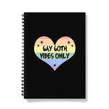 Gay Goth Vibes Only LGBTQ Punk Pride Heart Notebook