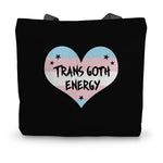Trans Goth Energy LGBTQ Punk Transgender Pride Heart Canvas Tote Bag