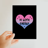 Bi Goth Energy LGBTQ Punk Bisexual Pride Heart Classic Postcard