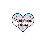 Transfemme Energy Trans Transgender Pride Heart Sticker