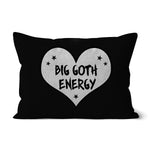 Big Goth Energy Grey and Black Heart Cushion