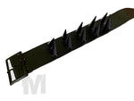 Double Long Studded Spiked Wristband Cuff Punk Goth Metal Vegan Leather