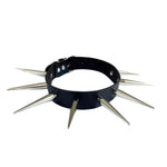 Long Metal Spiked Choker Collar Buckle Gothic Necklace Vegan