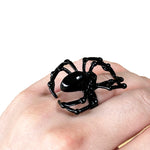 Spider Adjustable Gothic Oversize Ring Black or Chrome