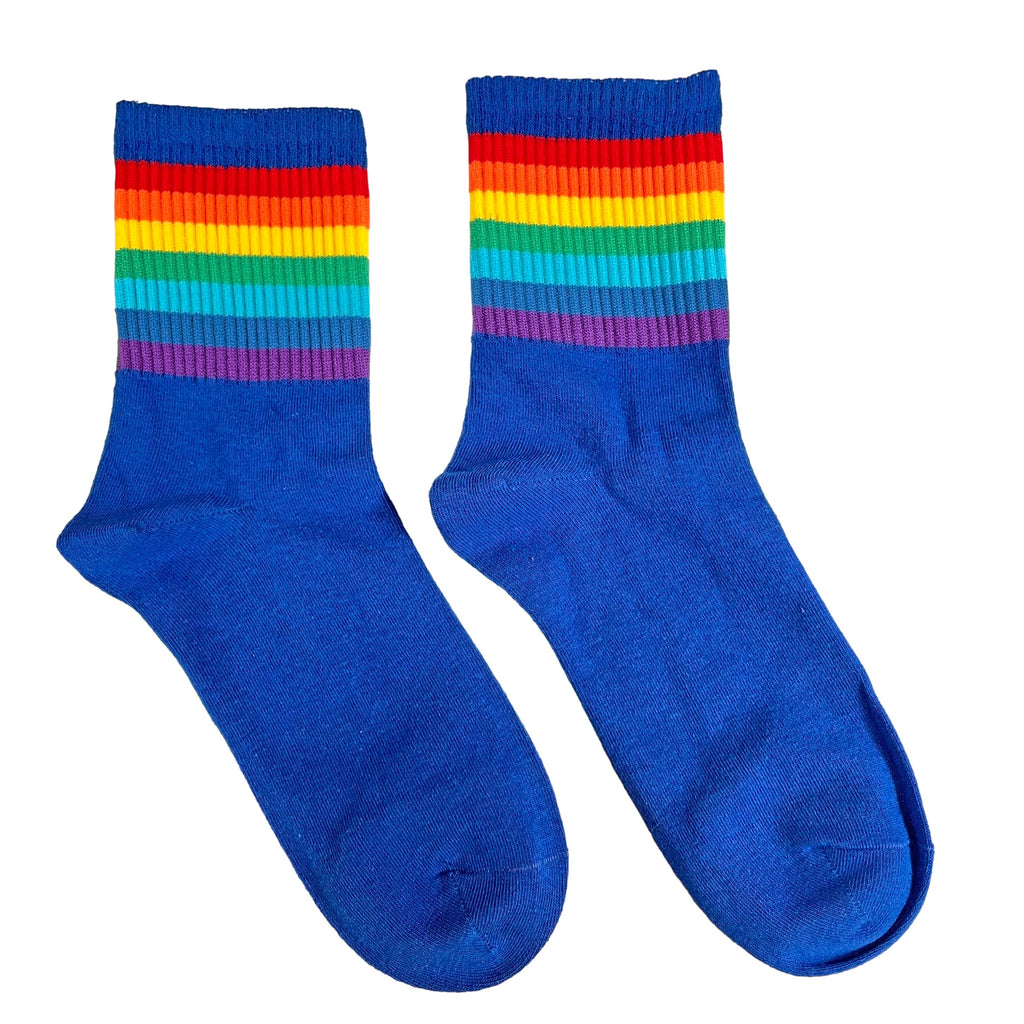 Rainbow Stripe Ankle Socks Black White LGBTQ Gay Pride Trans Lesbian –  Vicious Malicious