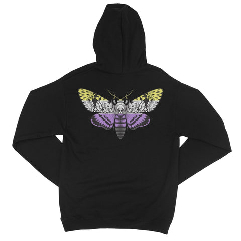 Non-Binary Pride Death Moth College Hoodie