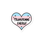 Transfemme Energy Trans Transgender Pride Heart Sticker