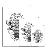 Deaths Head Hawk Moth Pentagram Fine Art Print