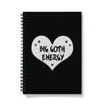 Big Goth Energy Grey and Black Heart Notebook