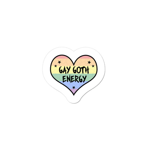 Gay Goth Energy LGBTQ Punk Pride Heart Kiss Cut Sticker