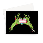 Zombie Trans Heart Hands Pride Flag Greeting Card