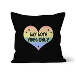 Gay Goth Vibes Only LGBTQ Punk Pride Heart Cushion