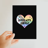 Queer Goth Energy LGBTQ Punk Pride Heart Classic Postcard