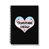 Transfemme Energy Trans Transgender Pride Heart Notebook