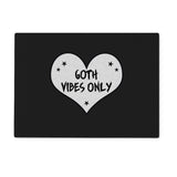 Goth Vibes Only Grey and Black Punk Heart Glass Chopping Board