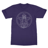 Pentagram Witches Cat Goth Kitty Outline Softstyle T-Shirt