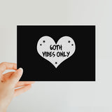 Goth Vibes Only Grey and Black Punk Heart Classic Postcard
