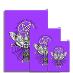 Deaths Head Hawk Moth Pentagram Purple Fine Art Print
