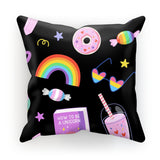 LGBTQ Pride All Over Black Pattern Soft Faux Suede Cushion