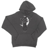 Black Witches Cat Hissing In Hat Crescent Moon Hoodie