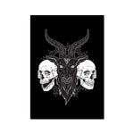 Baphomet 666 Goat Skulls Black Fine Art Print