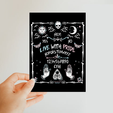 A Message from the Dead Trans Pride Ouija Board Classic Postcard