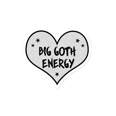 Big Goth Energy Grey and Black Heart Sticker