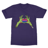 Zombie Bi Heart Hands Pride Flag Softstyle T-Shirt