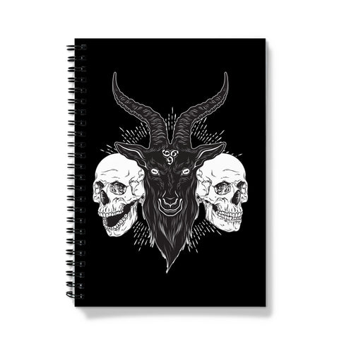 Baphomet 666 Goat Skulls Black Notebook